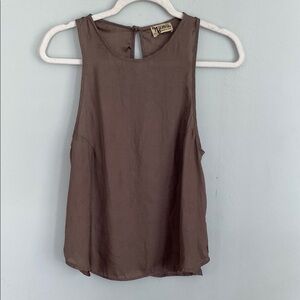 Show Me Your MuMu Taupe Blouse high neck tank top size Medium